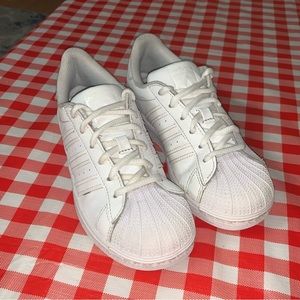 Adidas ortholite superstar metal toe GS white shoes size 2